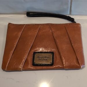 Vera Wang  Caramel Wristlet with Black Strap